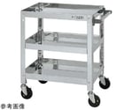 ステンレススーパーワゴン（SUS430/ねじ込み式導電性ゴム車/スチール金具仕様）W600×D400×H740mm　SAS4-6073DC