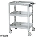 ステンレススーパーワゴン（SUS430/ねじ込み式ナイロンウレタン車/スチール金具仕様）W600×D450×H880mm　SAS4-6483NU