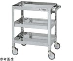 ステンレススーパーワゴン（SUS430/ねじ込み式ナイロンウレタン車/スチール金具仕様）W750×D500×H740mm　SAS4-7573NU