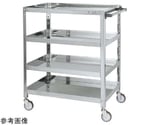 ステンレススーパーワゴン（SUS430/ねじ込み式ナイロンウレタン車/スチール金具仕様）W900×D600×H1100mm　SAS4-90114NU