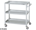 ステンレススペシャルワゴン（SUS304/ナイロンウレタン車/ステンレス金具仕様）W750×D500×H800mm　SR3-75803TSNU