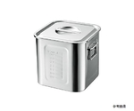 18-8 目盛付深型角キッチンポット 18L 手付　27cm