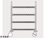 配膳カート ワイヤーシェルフ4段 奥行456mm仕様（トップハンドルTH460×2本）　ASCH4T-NM760B