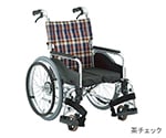 自動ブレーキ装置付車いす（アルミ製自走式）　グリーンチェック　380mm　AR-511BT S-2