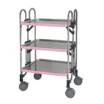 7-2909-11 折りたたみ式ワゴン 613×505×838mm 2段 シルバー HEA-2