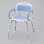 業務用シャワー椅子（ステンレスフレーム）　肘付き／ブルー